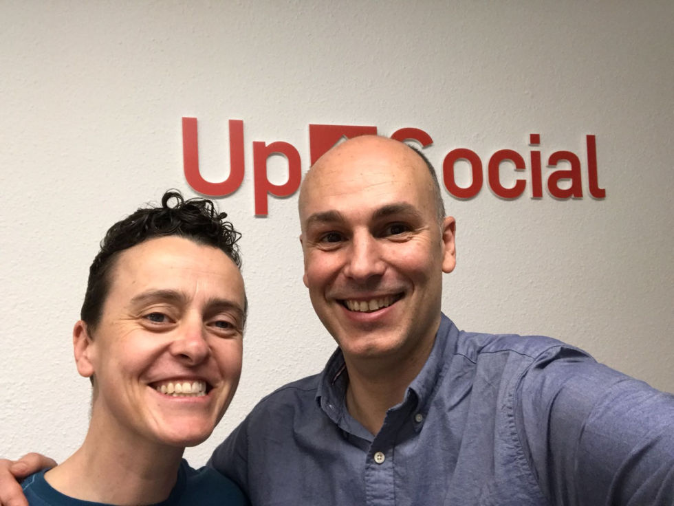 Geraldine Cahill, at left, of UpSocial in Canada. Future of Good.