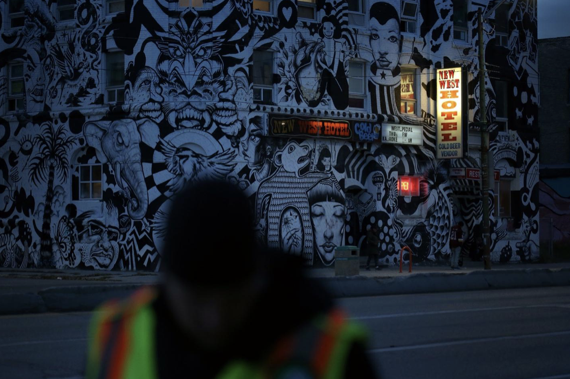 Mama Bear Clan volunteers patrol along Winnipeg’s Main Street. 