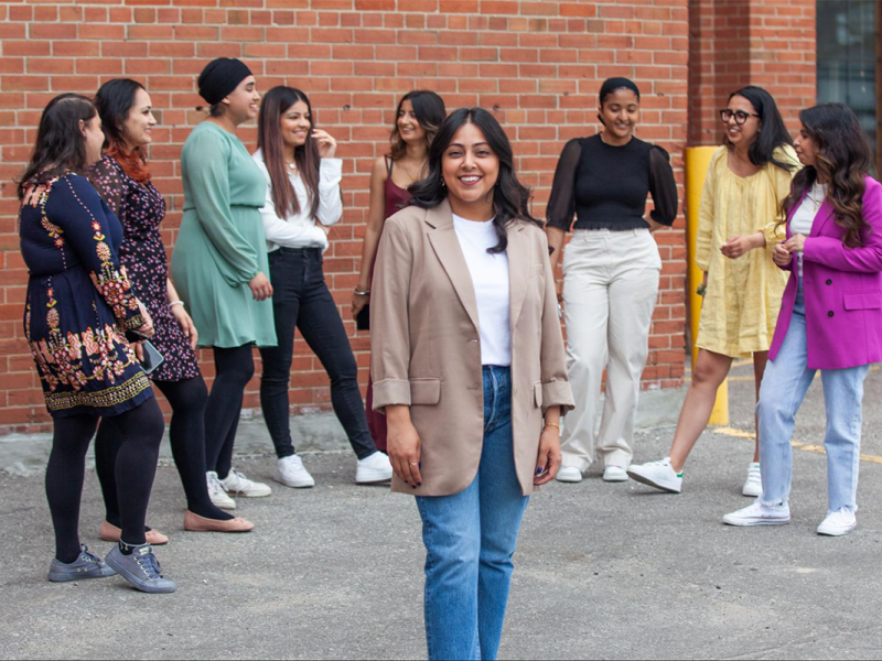 Manvir Bhangu (centre) is the executive director of Laadliyan, a non-profit organization that secured a $15,000 grant from the Peter Gilgan Foundation.