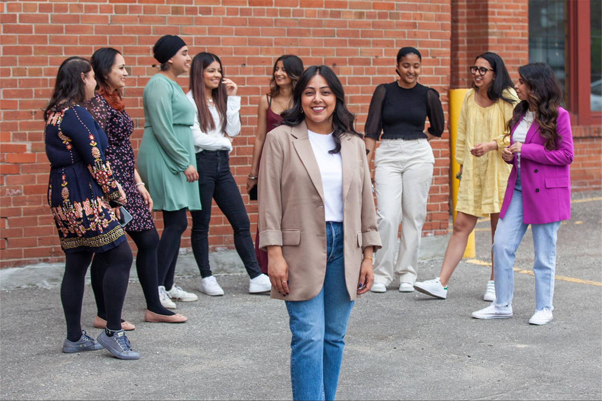 Manvir Bhangu (centre) is the executive director of Laadliyan, a non-profit organization that secured a $15,000 grant from the Peter Gilgan Foundation.