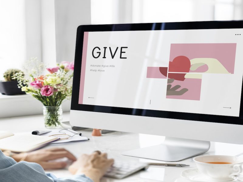 Person doing an online donation.
