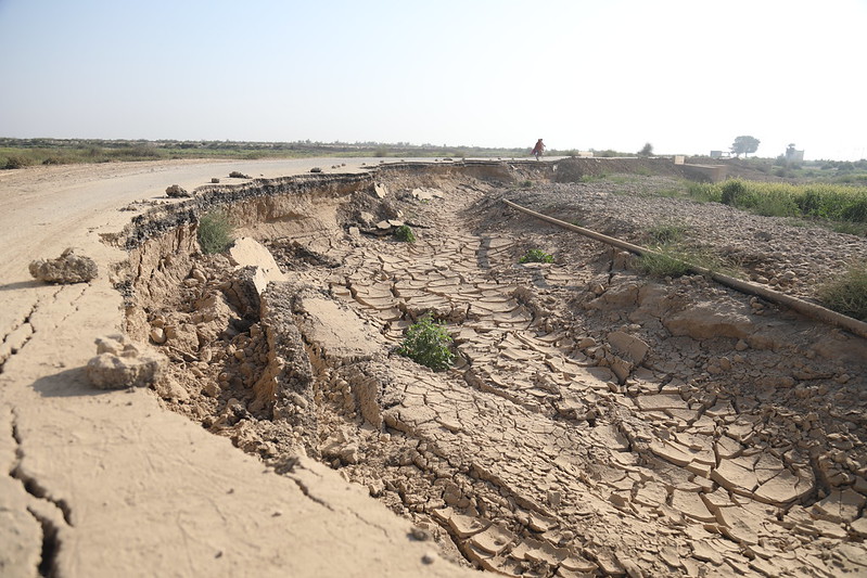 A road in northern Pakistan damaged by the 2022 floods.