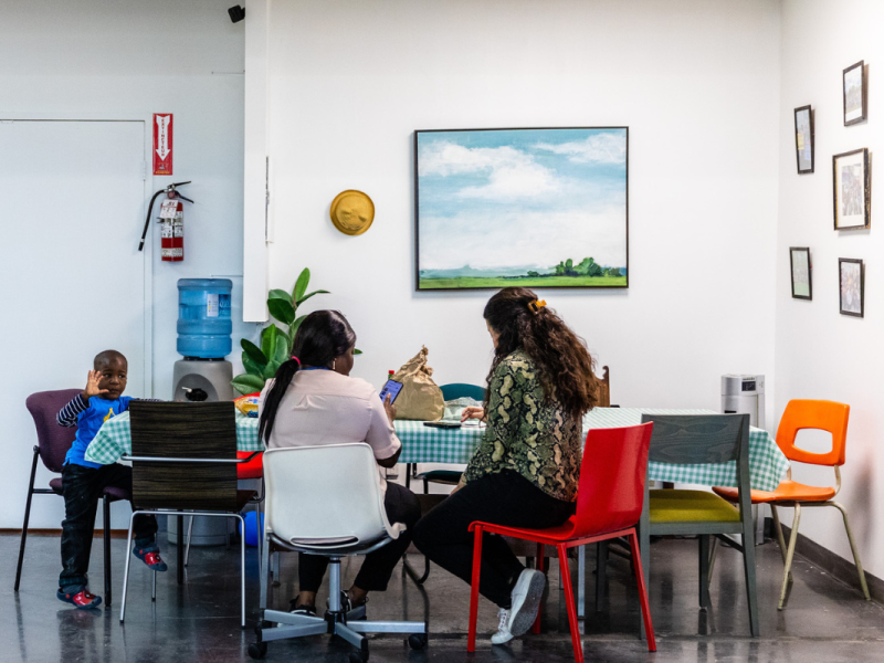 Photo of people at the Collectif Bienvenue / Welcome Collective, a Montreal-based charity that helps refugee claimants build a life in Canada
