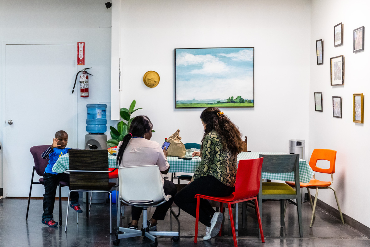 Photo of people at the Collectif Bienvenue / Welcome Collective, a Montreal-based charity that helps refugee claimants build a life in Canada
