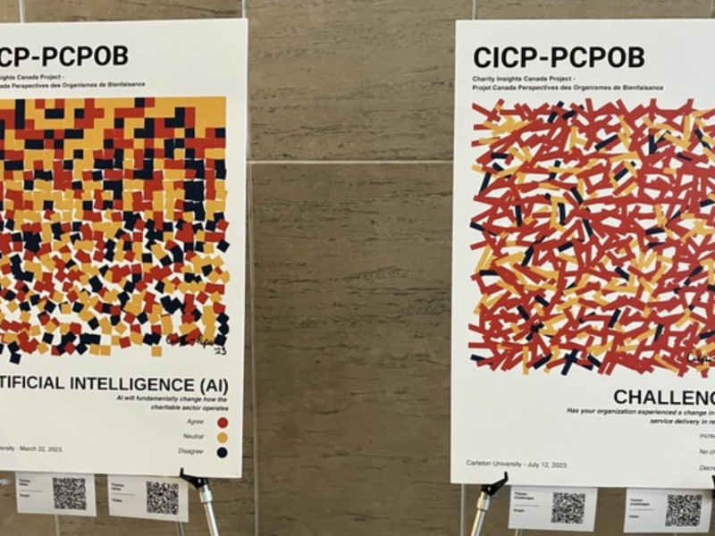 Photo of Project Canada Perspectives des Organismes de Bienfaisance (CICP-PCPOB) signage for Annual Data Summit.
