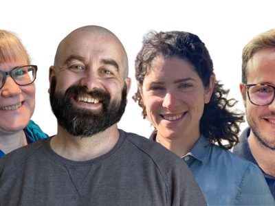 Headshots of Sally Miller, Justin Sweeney, Meredith Storton and Zack Neville Young.