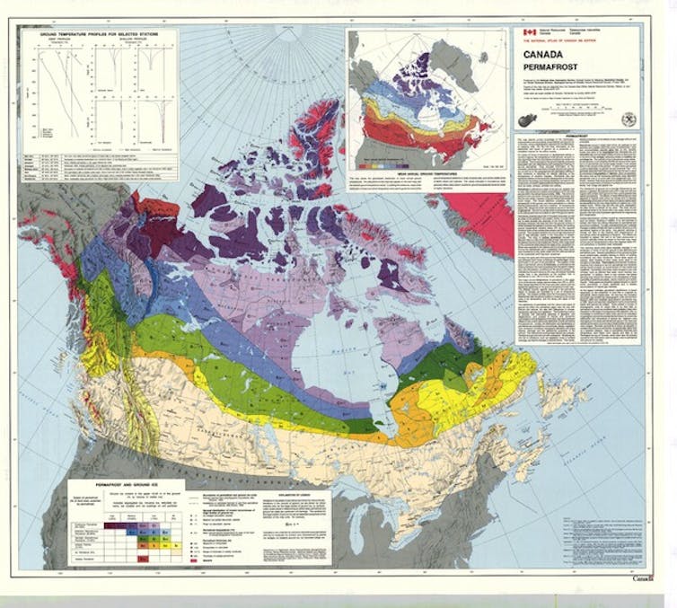 A map of canada with areas of the north shaded in different colours